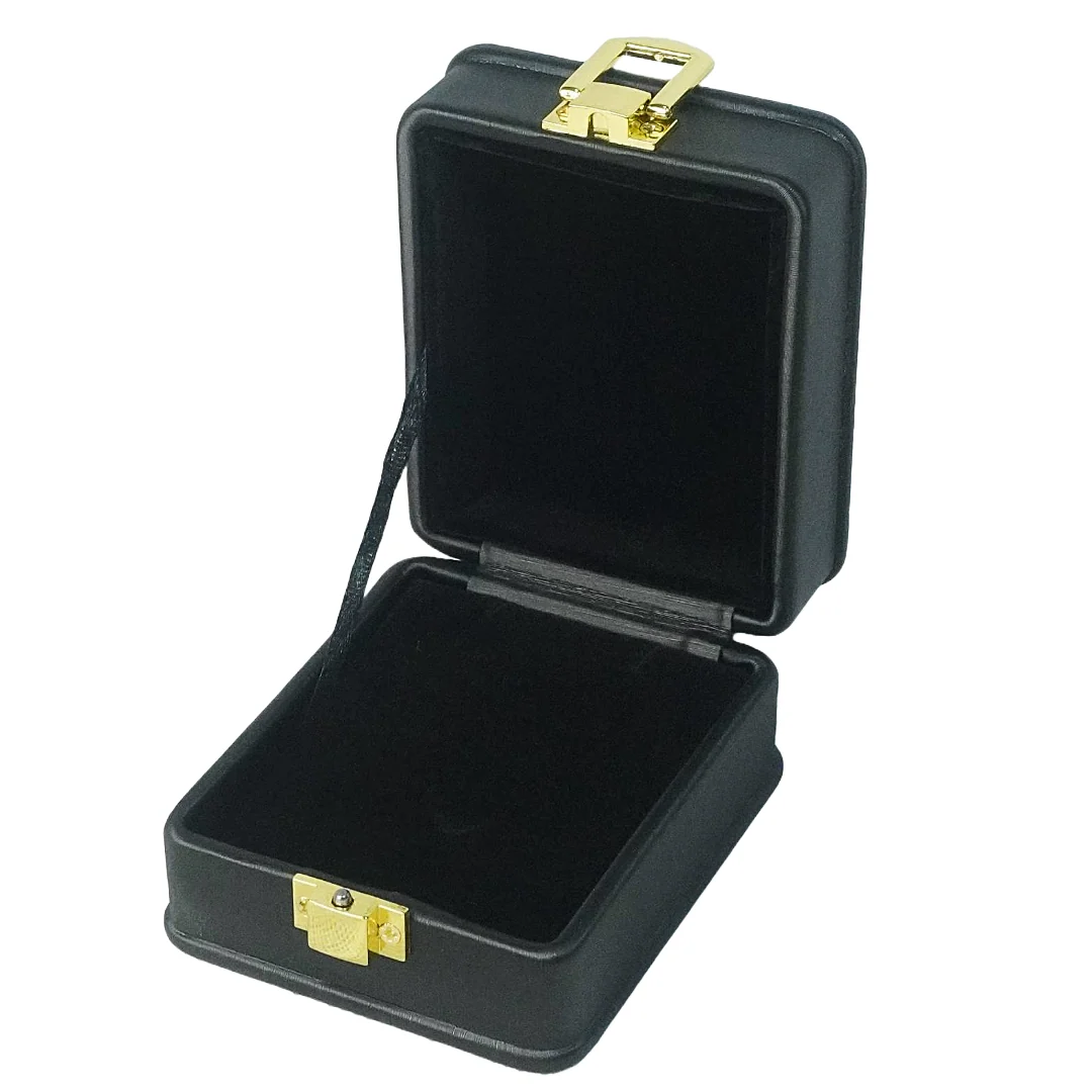 Black Leather Earrings Box